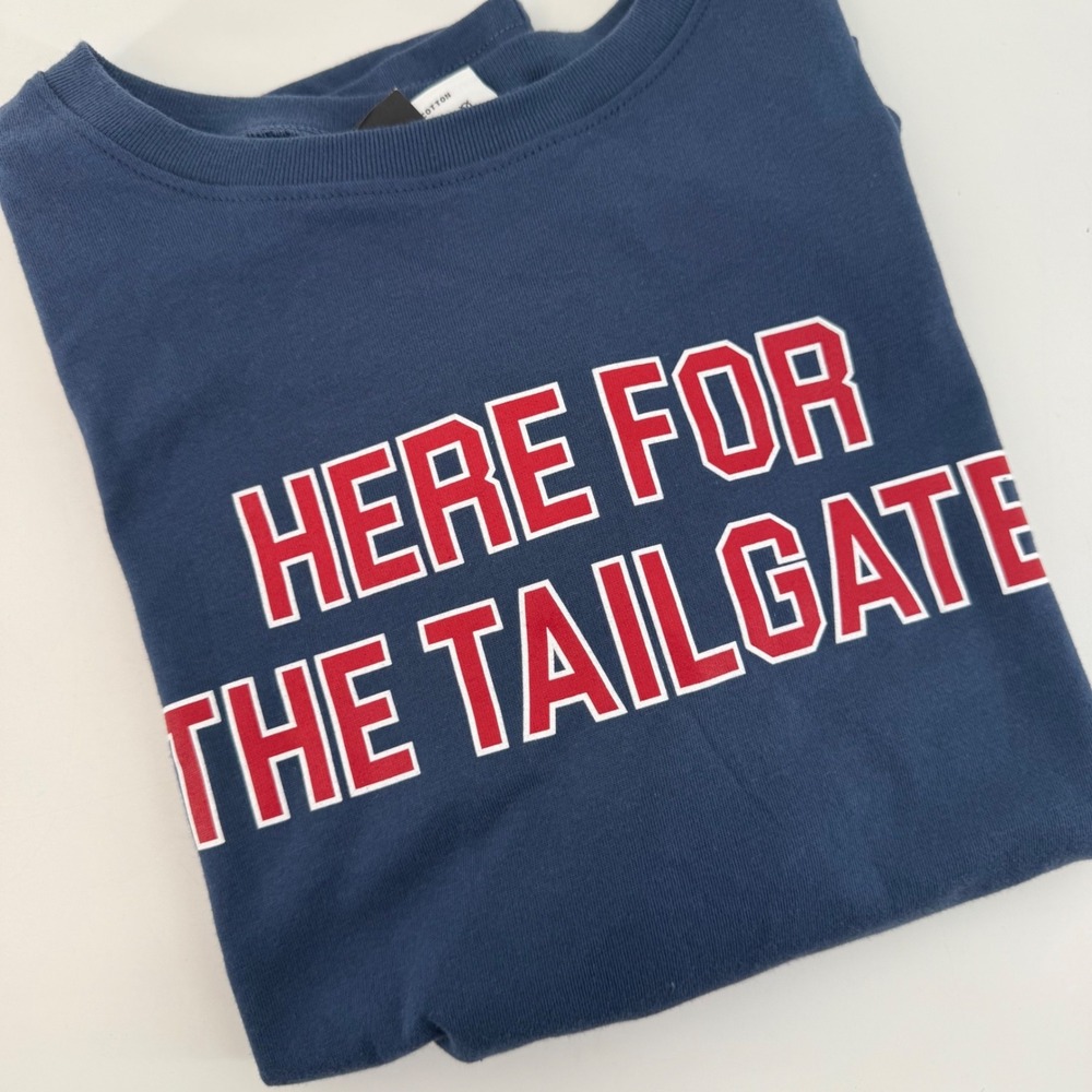 Where‎ Im From T Shirt Navy Womens Large Graphic Crop Tee Here For The Tailgate